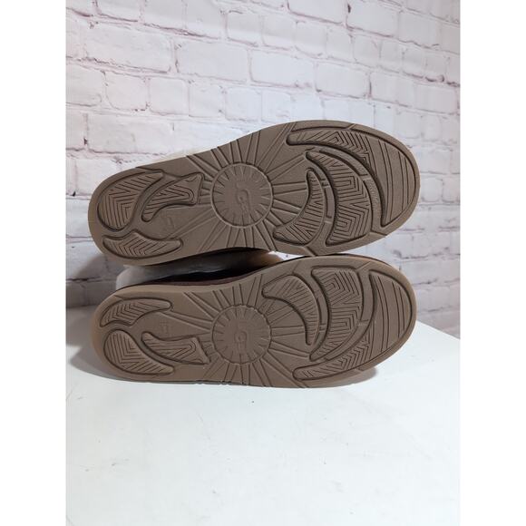UGG Australia Boots Patten Shearling Cuff Women’s Sz 8 Dark Chestnut Leather - Picture 12 of 15